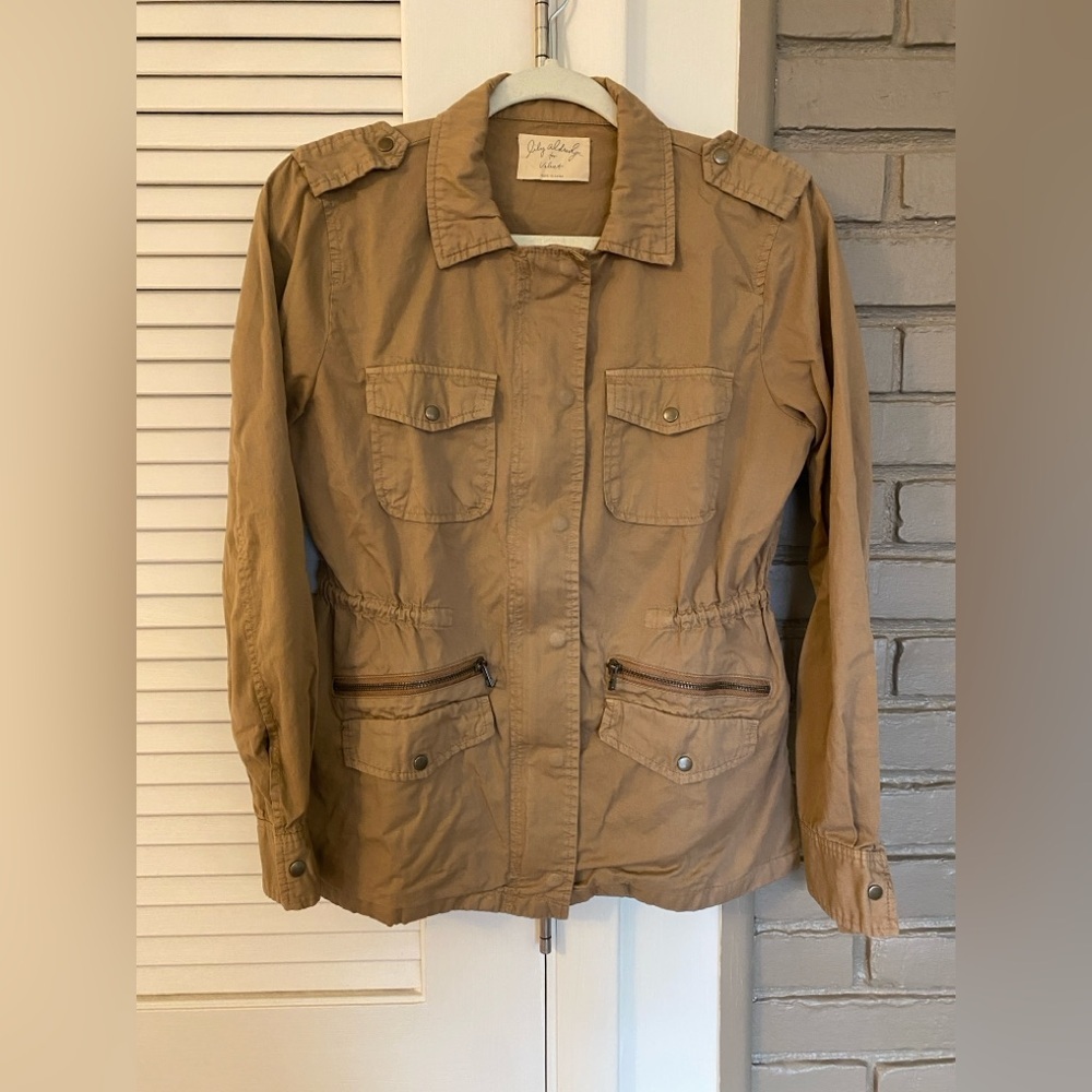 Velvet by Graham and Spencer Women's Khaki Utility Jacket with Cinch Waist